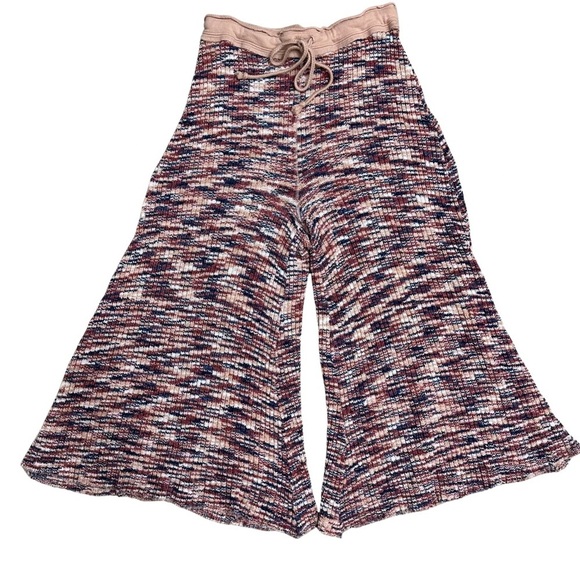 Intimately Free People Knit Wide Leg Cropped Pants SZ Small Multicolor Oversized - Picture 1 of 7